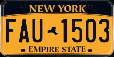 NY license plate FAU1503