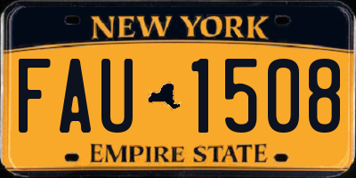 NY license plate FAU1508