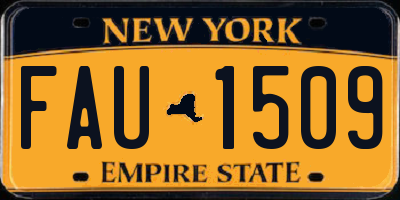 NY license plate FAU1509