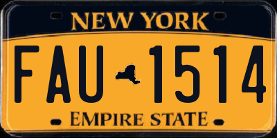 NY license plate FAU1514