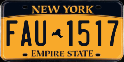 NY license plate FAU1517