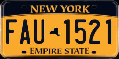 NY license plate FAU1521