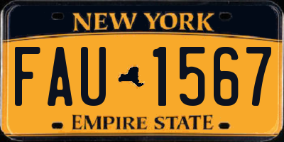 NY license plate FAU1567