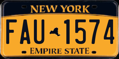 NY license plate FAU1574