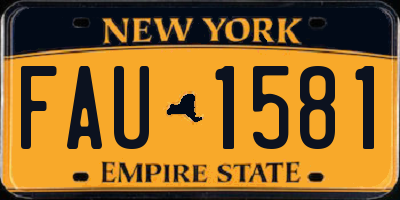 NY license plate FAU1581
