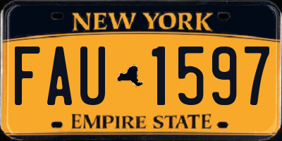 NY license plate FAU1597