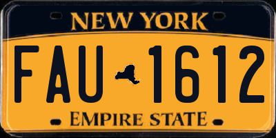 NY license plate FAU1612