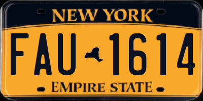 NY license plate FAU1614