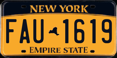 NY license plate FAU1619