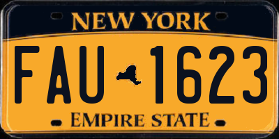 NY license plate FAU1623