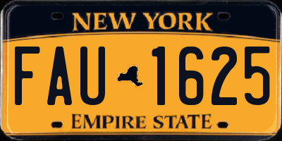 NY license plate FAU1625