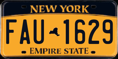 NY license plate FAU1629
