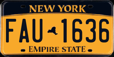 NY license plate FAU1636