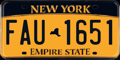 NY license plate FAU1651