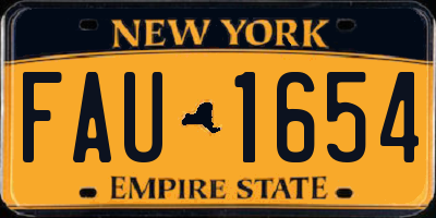 NY license plate FAU1654