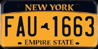 NY license plate FAU1663