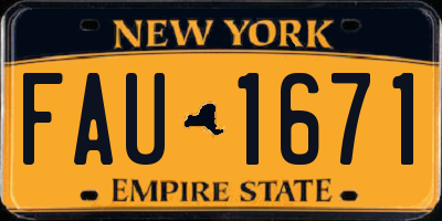 NY license plate FAU1671