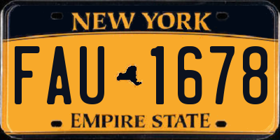 NY license plate FAU1678
