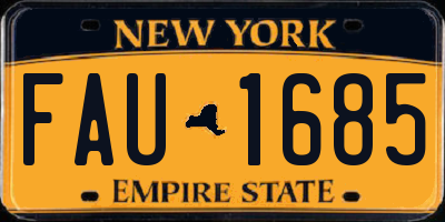 NY license plate FAU1685