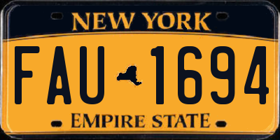 NY license plate FAU1694