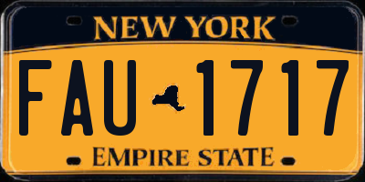 NY license plate FAU1717