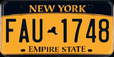NY license plate FAU1748