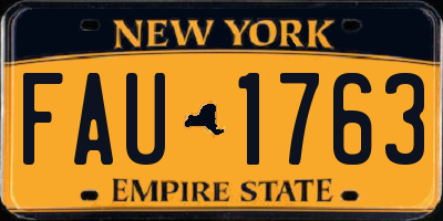 NY license plate FAU1763