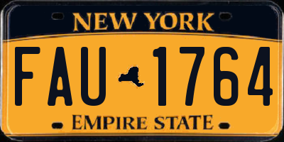 NY license plate FAU1764