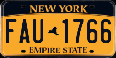 NY license plate FAU1766