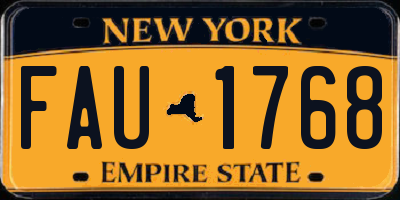 NY license plate FAU1768