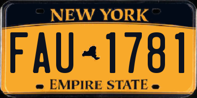 NY license plate FAU1781