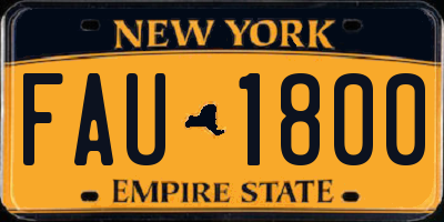 NY license plate FAU1800