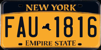 NY license plate FAU1816