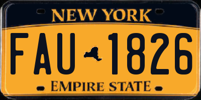 NY license plate FAU1826