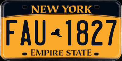 NY license plate FAU1827