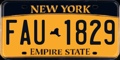 NY license plate FAU1829
