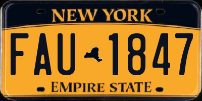 NY license plate FAU1847