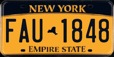 NY license plate FAU1848