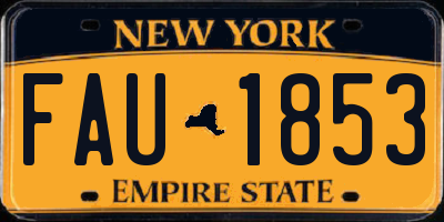 NY license plate FAU1853