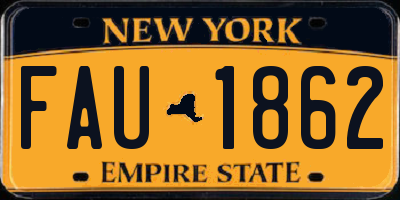 NY license plate FAU1862