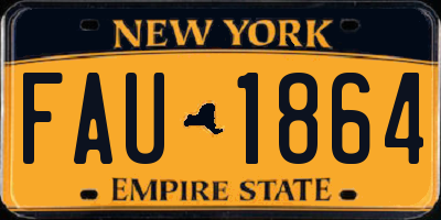 NY license plate FAU1864