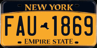NY license plate FAU1869