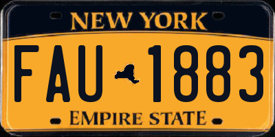 NY license plate FAU1883