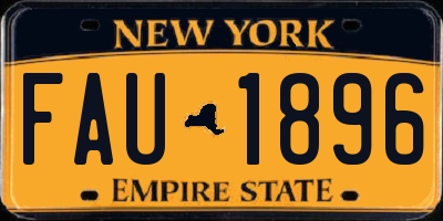 NY license plate FAU1896