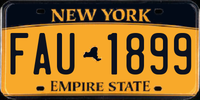 NY license plate FAU1899