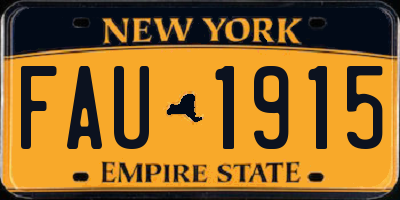 NY license plate FAU1915