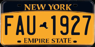 NY license plate FAU1927