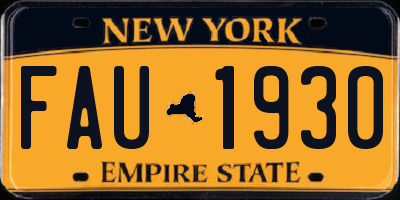 NY license plate FAU1930