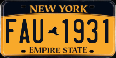 NY license plate FAU1931