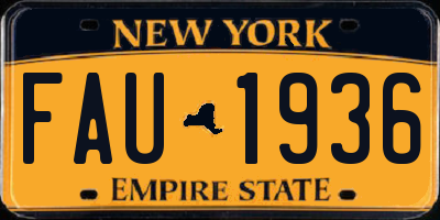 NY license plate FAU1936
